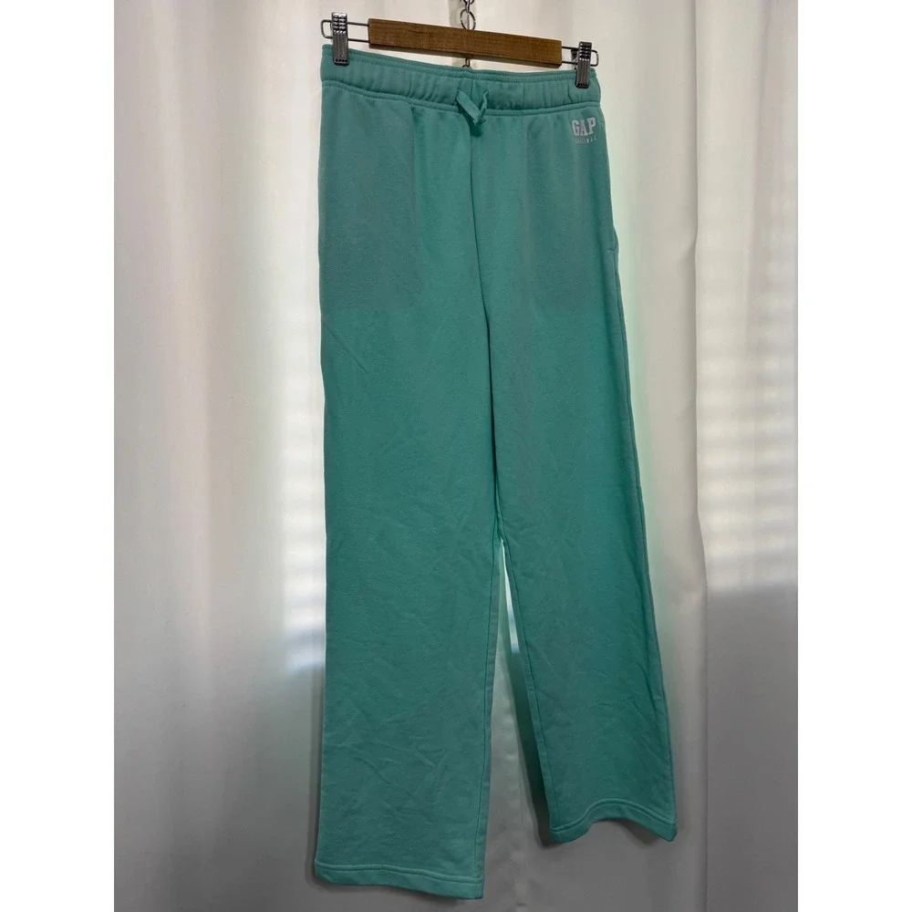 Gap Kids Girls Wide Leg Pants Mint Green Fleece Sweatpants XL 14 16 NWT